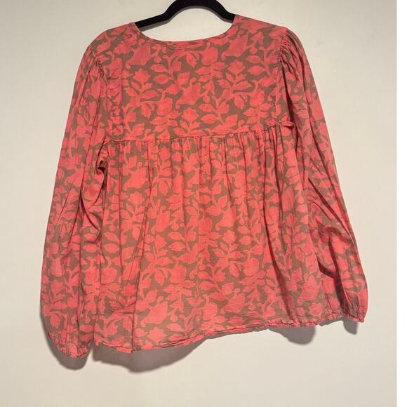 Desert Queen Womens Lightweight Cotton Tunic Coral Summer Coastal SIZE S - Picture 2 of 5